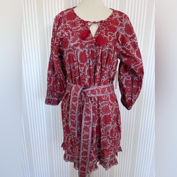 CLEOBELLA KAZ MINI DRESS Floral Print Waist Tie Cotton Fully Lined Size XS NWT - Picture 5 of 13